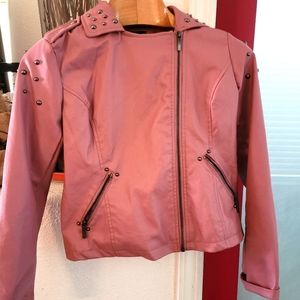 Pink faux leather jacket